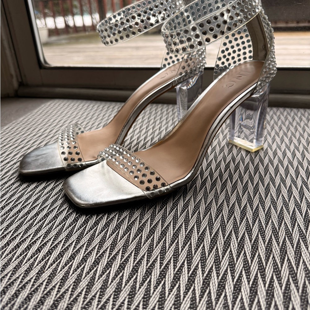 INC International Concepts Silver Studded Heels